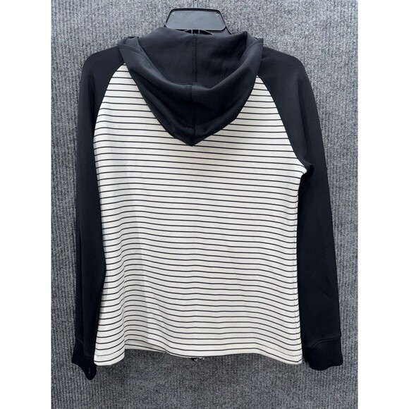Footjoy Full Zip Hoodie Jacket Women’s Small Black White Stripe Thumbholes EUC - Picture 4 of 11